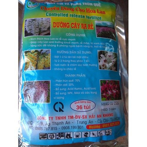 Phân dơi và trùn quế dưỡng cây ra rể cho hoa lan - gói 36 túi