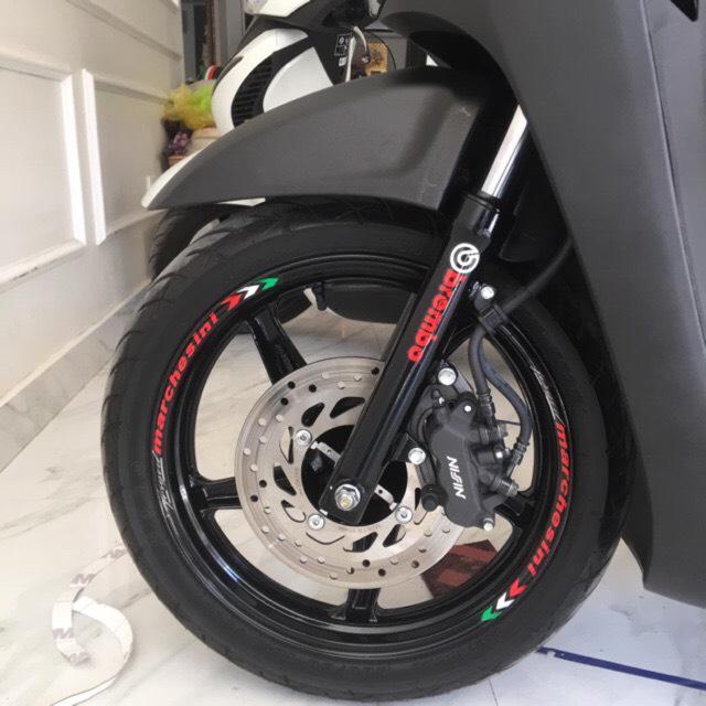 Tem dán mâm (vành xe) Marchesini phản quang cực chất- có tem thụt luôn