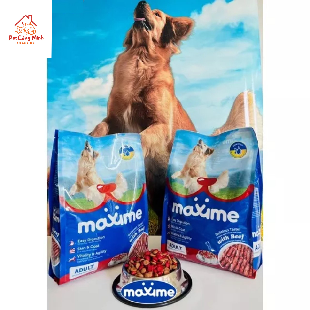 Hạt cho mèo,chó Maxime gói 1kg