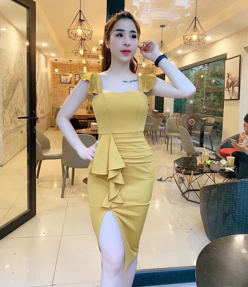 [HCM]Đầm body xẻ tà ren xéo sieu sang cho các nàng LĐ 0619