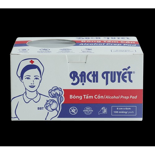 [HCM]Bông tẩm cồn Bạch Tuyết 100 miếng