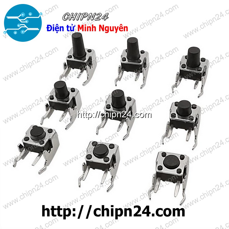 Nút nhấn 4 chân vuông cong 6x6 -