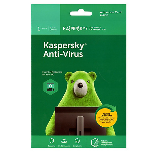 Bảng giá Phần mềm diệt Virus Kaspersky Anti Virus Cho 1 Máy Tính - Hàng chính hãng Phong Vũ
