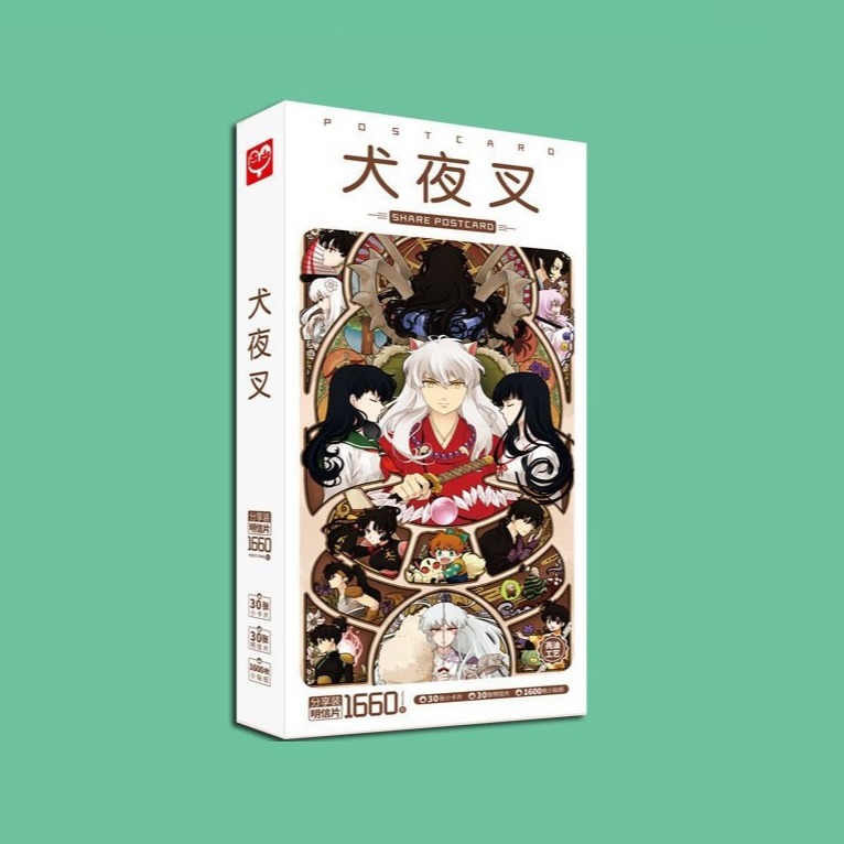 Hộp ảnh Postcard InuYasha Khuyển dạ xoa bộ ảnh có ảnh dán lomo bưu thiếp