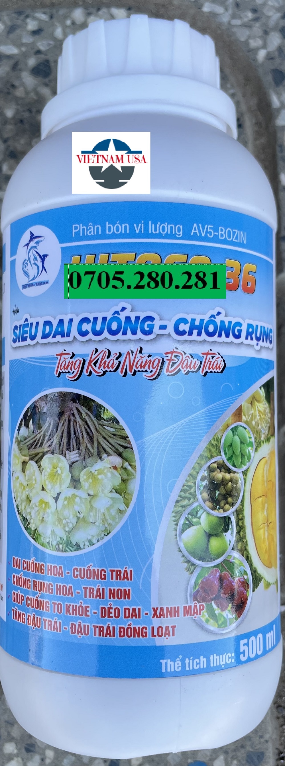Phân bón chống rụng bông và trái non chặn đọt dìu đọt