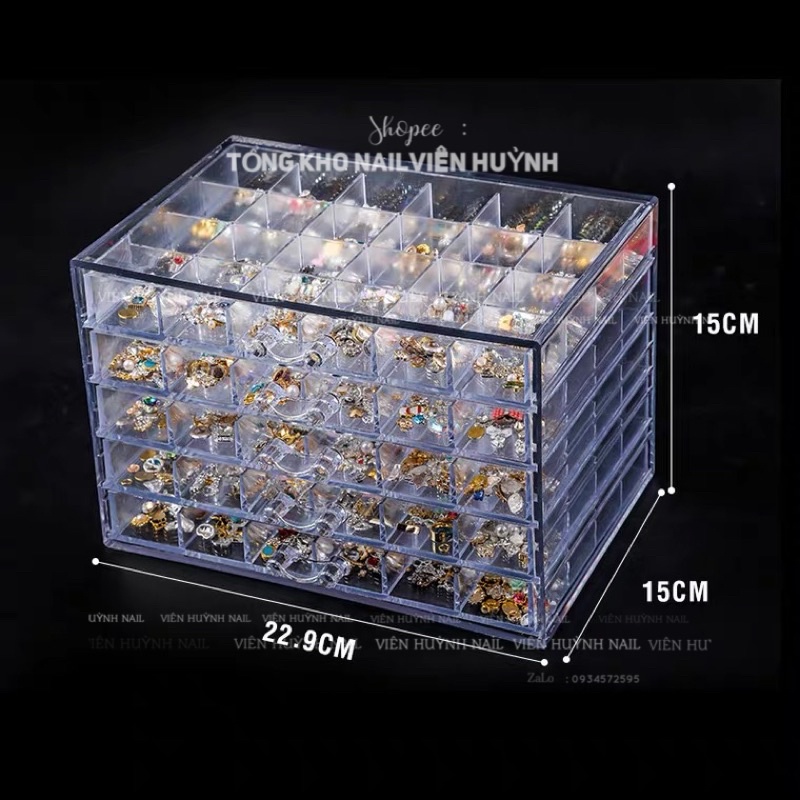 Khay meka 5 tầng đựng phụ kiện nail