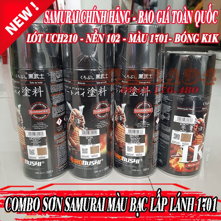 [HCM]COMBO SƠN SAMURAI MÀU BẠC LẤP LÁNH 1701