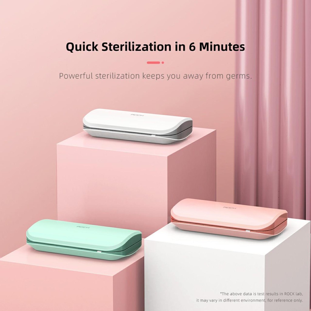 [Lấy mã miễn phí vận chuyển] Hộp khử trùng mini - Máy diệt virus, khử trùng cho điện thoại, khẩu trang, chìa khóa..- Hàng chính hãng Rock space