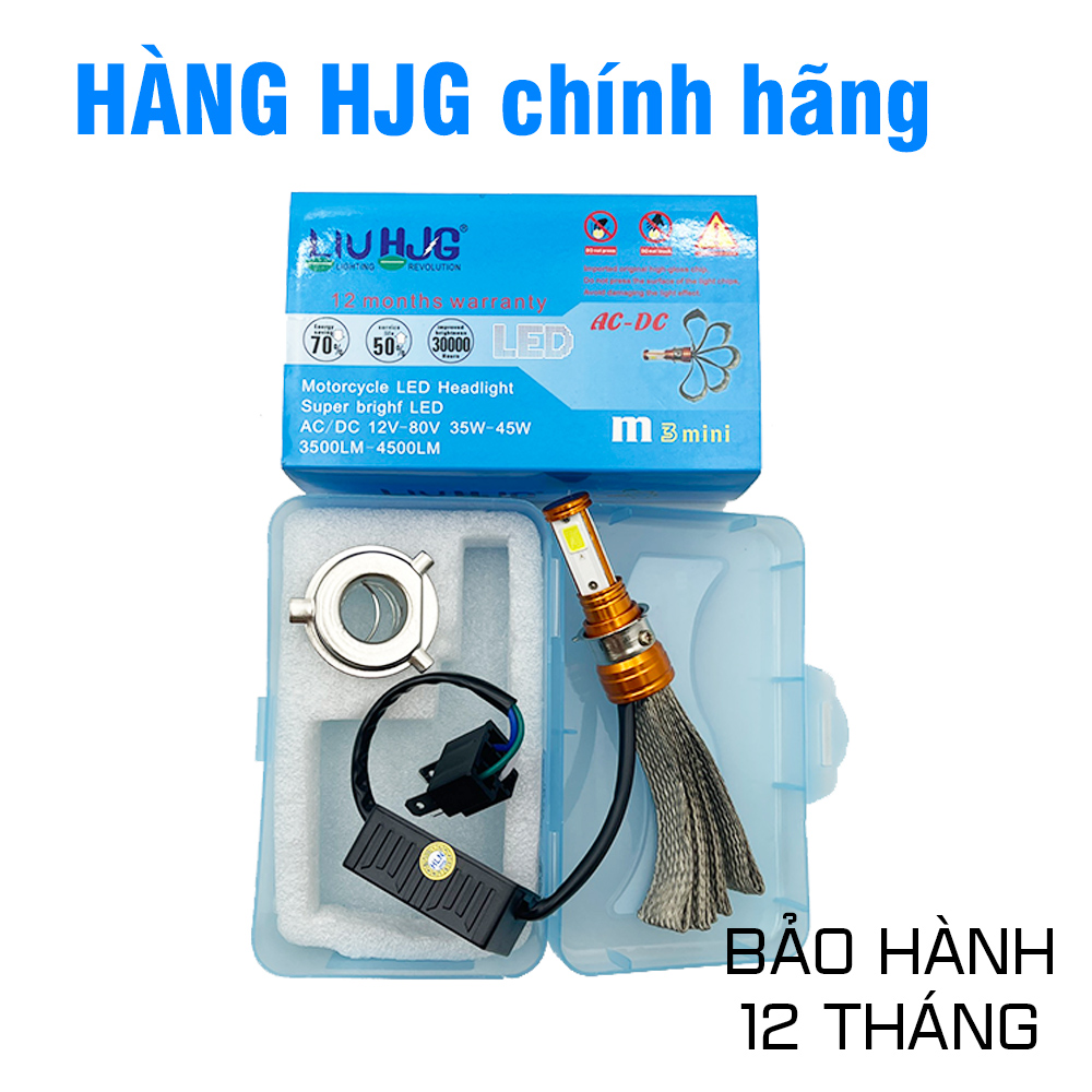 [HCM]01 bóng LED pha H4 siêu sáng 3 tim tản nhiệt đuôi công AC-DC 12-24v 40w - CHẠY ĐƯỢC ĐIỆN MÁY