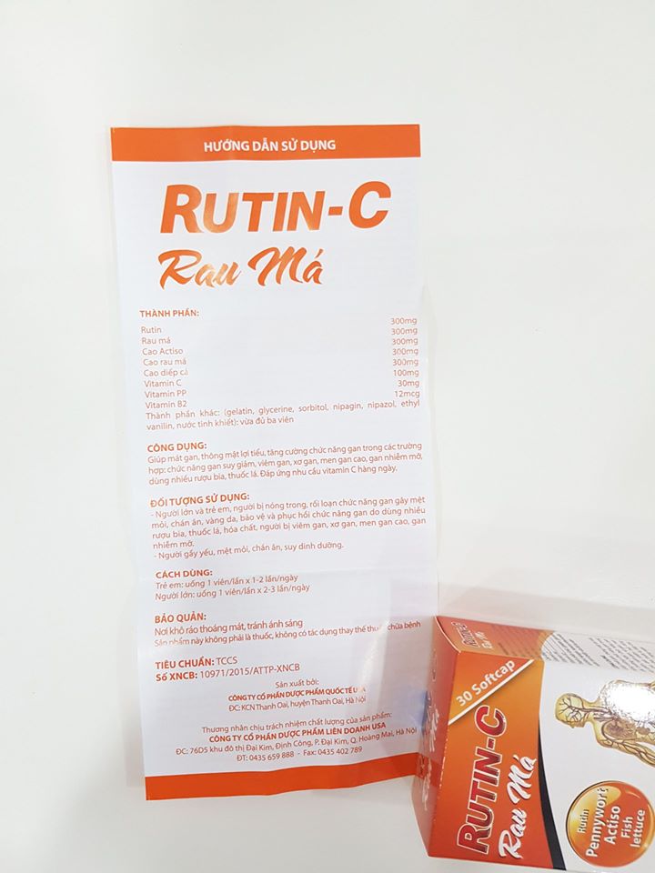 RUTIN - C Rau Má - Thanh Nhiệt Giải Độc.