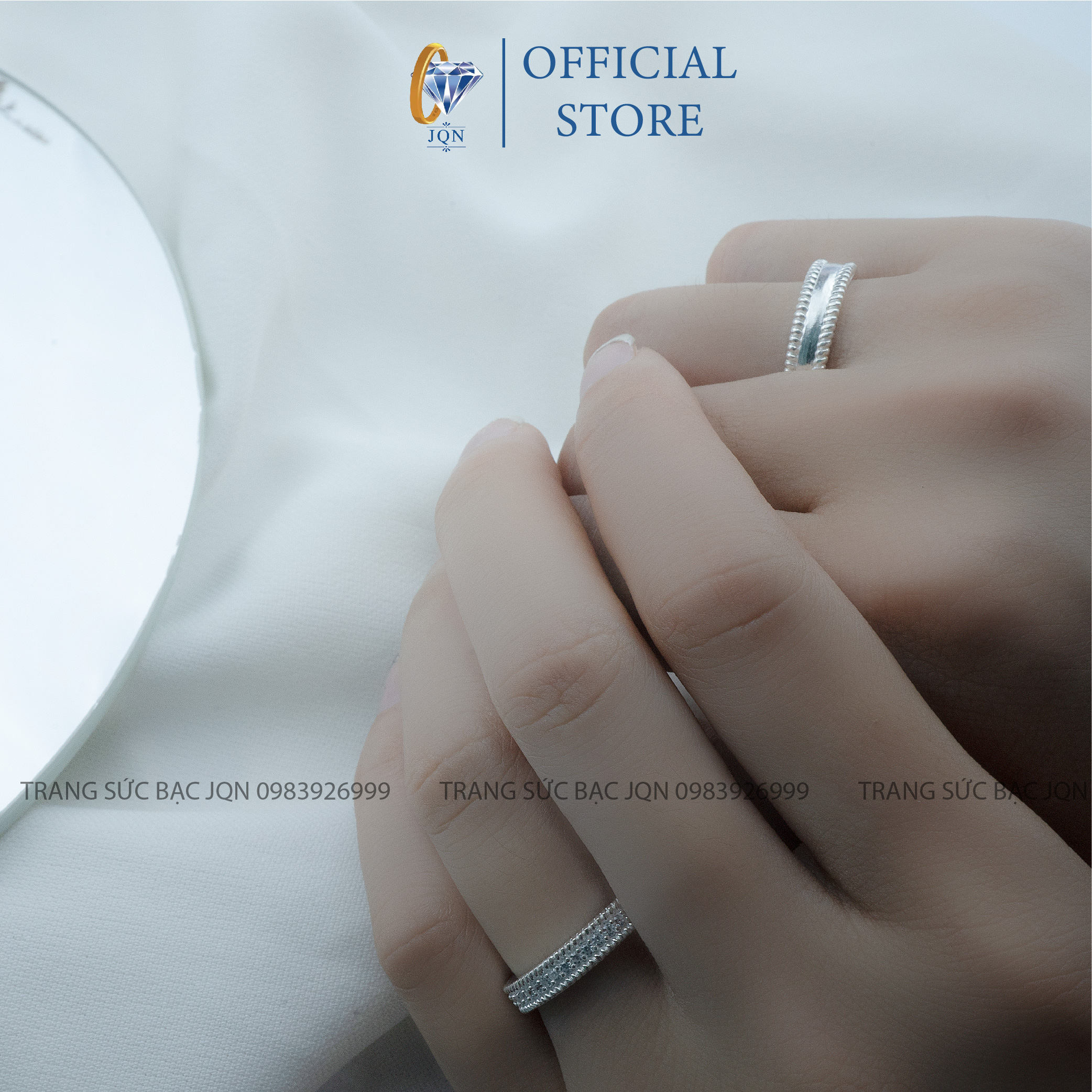 Nhẫn Đôi Bạc Ta JQN Mẫu Mới Cực Đẹp D03