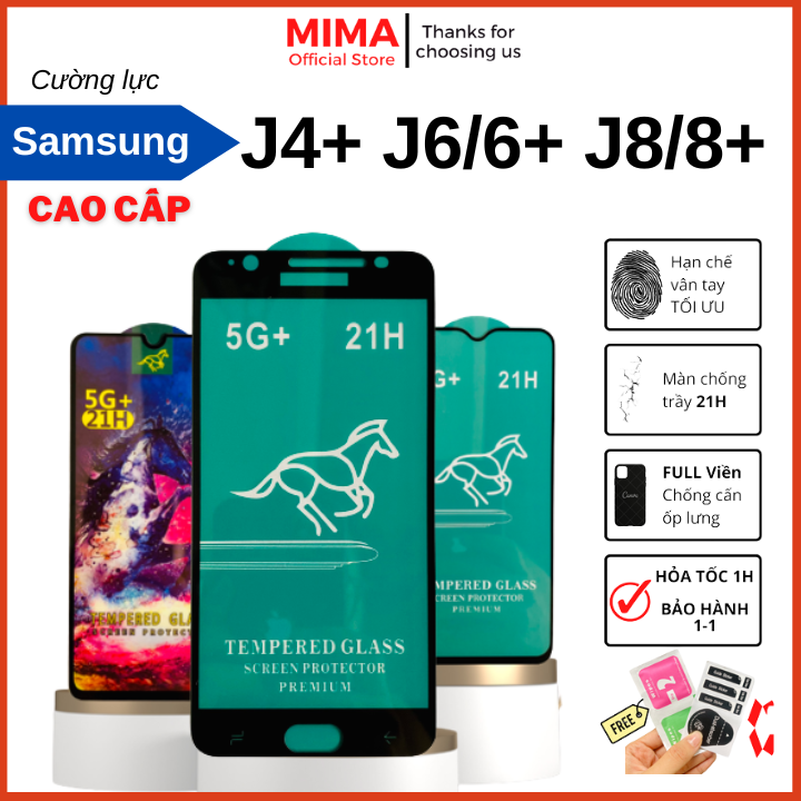 Kính Cường Lực Samsung J4+/J6/J6+/J8/J8+/Plus/A7/A750/Â/A6+/A8/A8+ Full màn hình Cảm ứng siêu mượt hạn chế bám vân tay và mồ hôi hiệu quả, dán cường lực màn hình điện thoại miếng dán bảo vệ màn hình