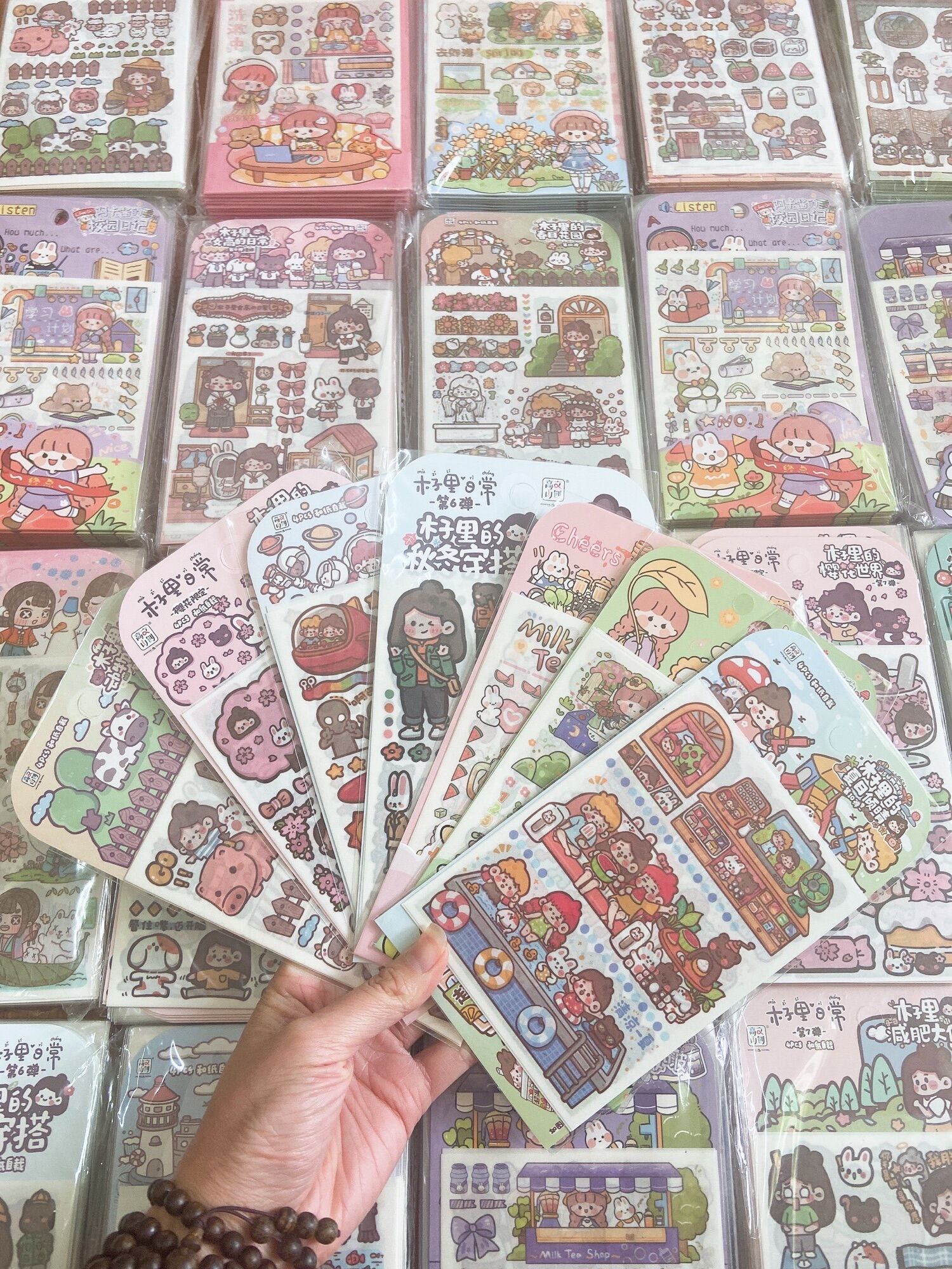 [MUA 2 GIẢM 5%]Set sticker 4 tấm xinh xắn trang trí sổ tay bullet journal
