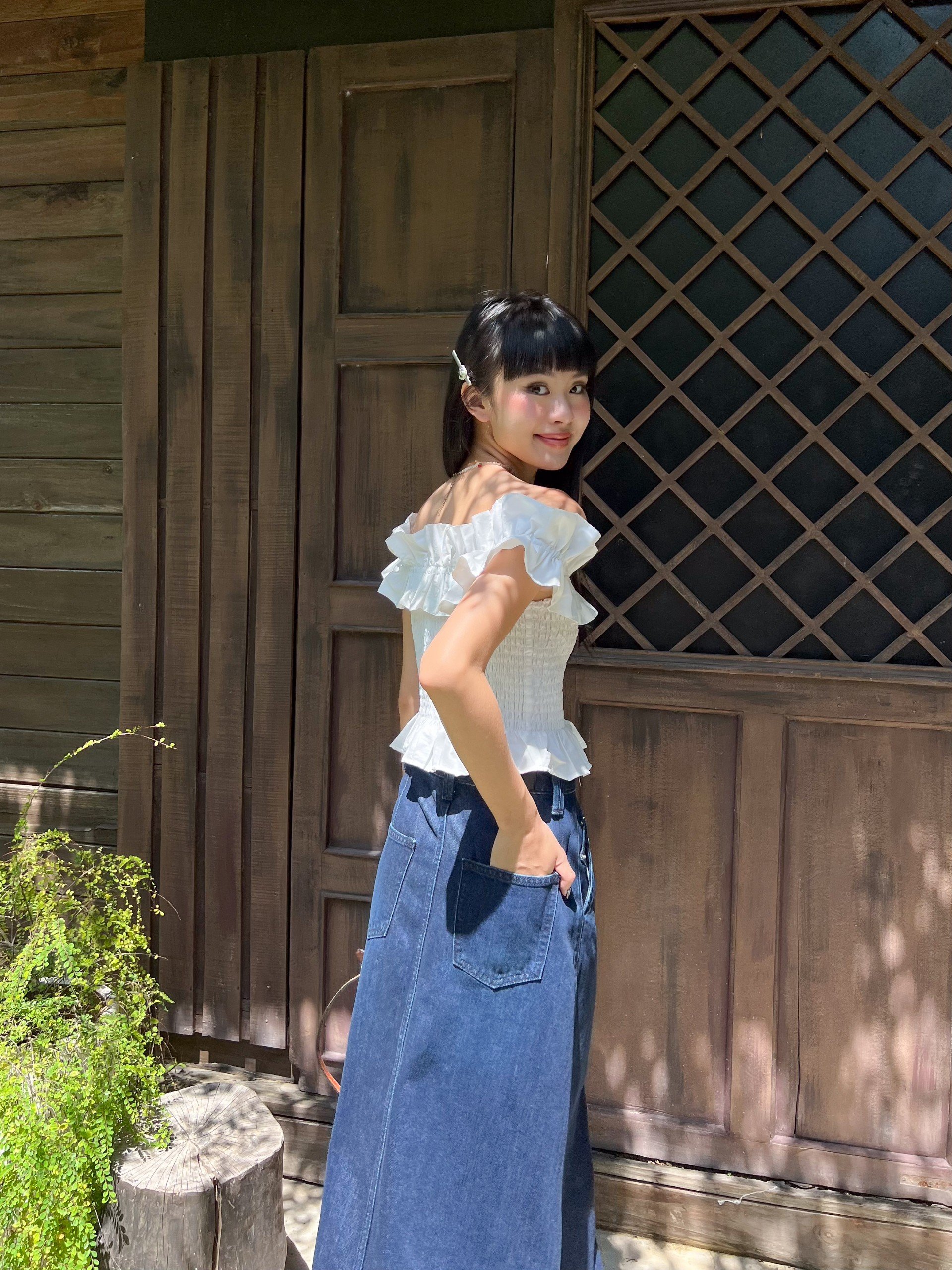 KIDO Áo trễ vai phối bèo MOANA TOP