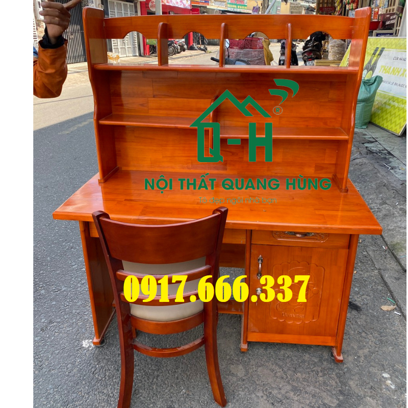 Bàn học sinh gỗ tự nhiên cao cấp giao nhanh freeship hcm