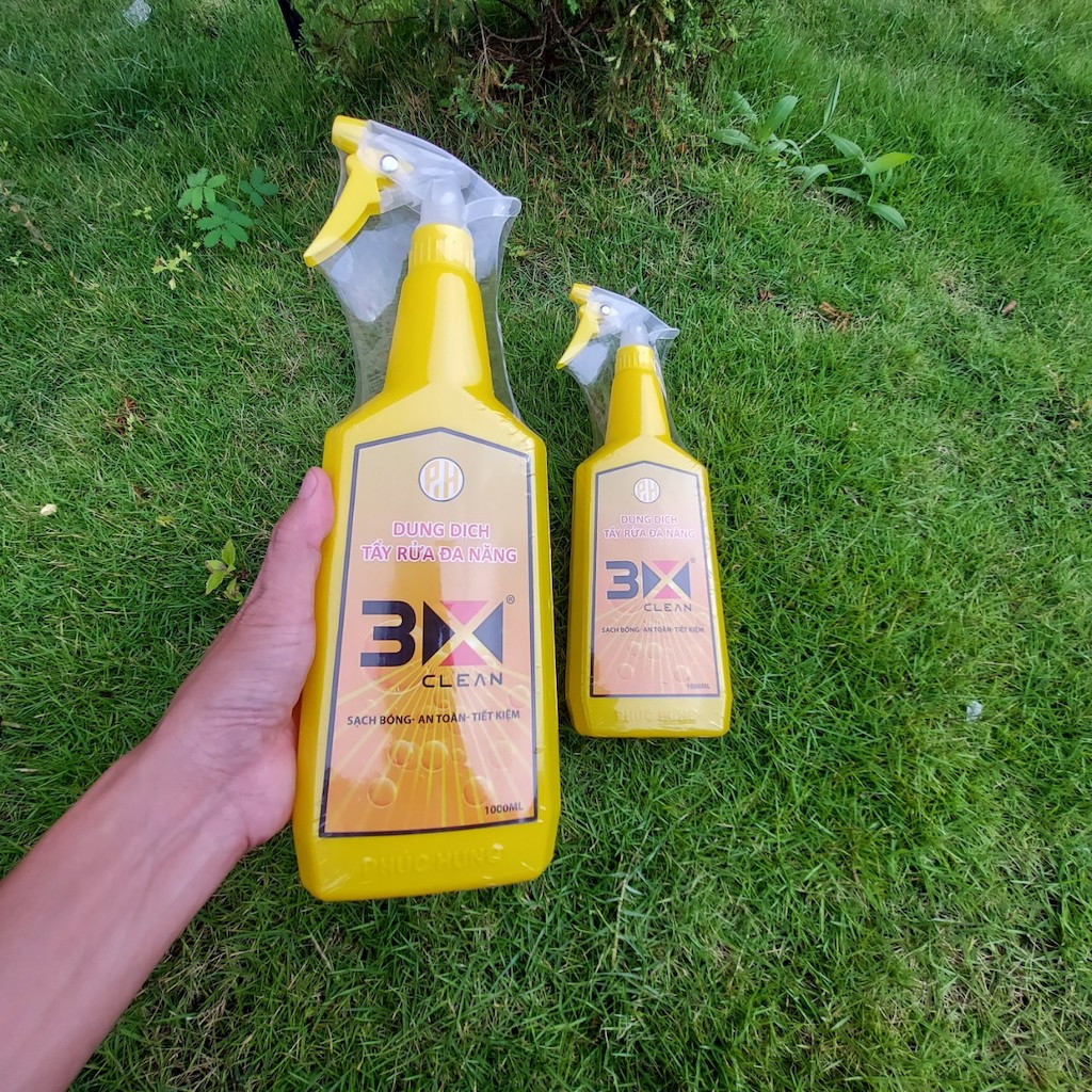 (combo 2 chai) DUNG DỊCH RỬA XE SIÊU TẨY DẦU MỠ 3X CLEAN 1000ML