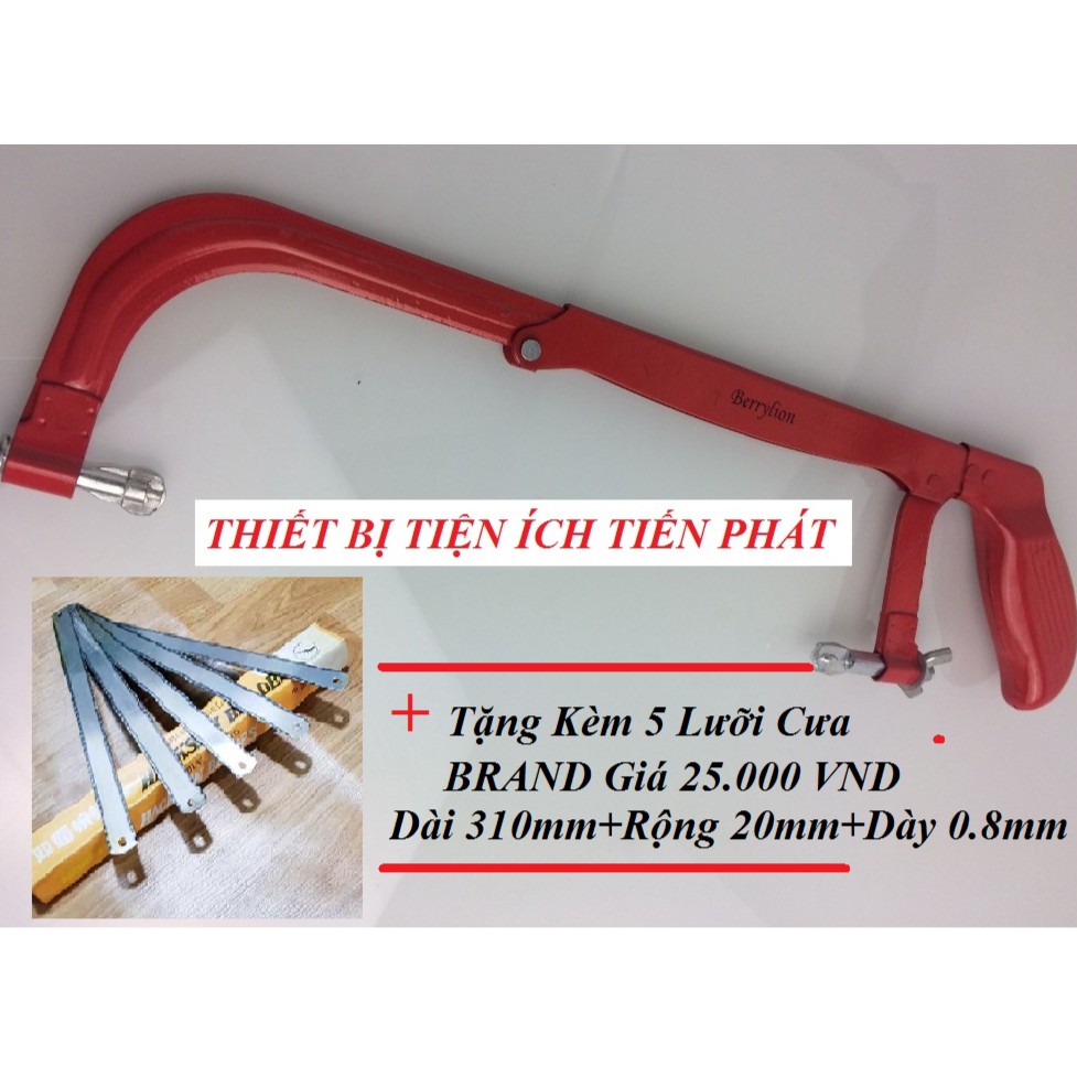 Khung cưa sắt bossman đỏ + tặng kèm 5 lưỡi cưa 2 mặt brand