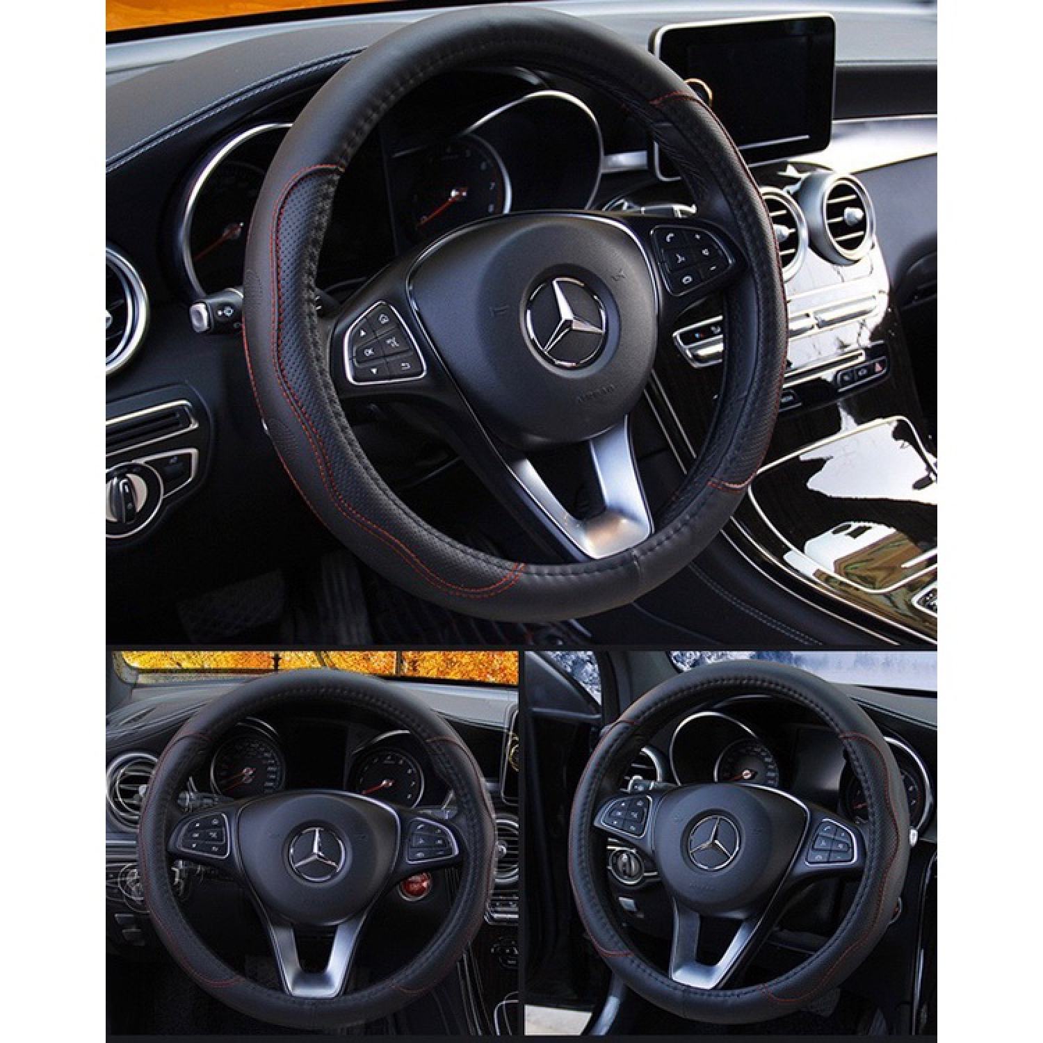 Bọc vô lăng da, có lỗ thoáng khí giá rẻ size 38cm phù hợp các dòng xe ô tô