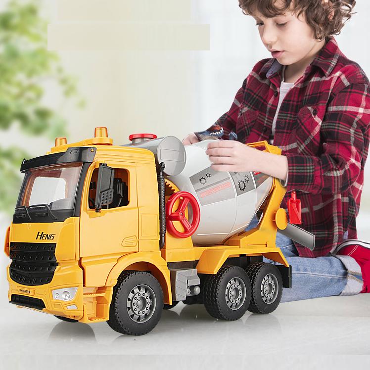 Xe trộn bê tông đồ chơi trẻ em mô hình xe công trình cỡ lớn