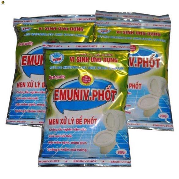Phân bón Men vi sinh dùng ủ rác thải hữu cơ Emuniv . Phốt 200gram