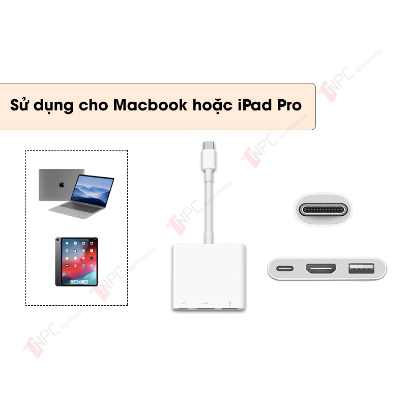 [NGUYÊN SEAL CHÍNH HÃNG] Cáp Chuyển Đổi Apple USB-C to Digital AV Multiport ( HDMI 4K 60Hz ) - MUF82