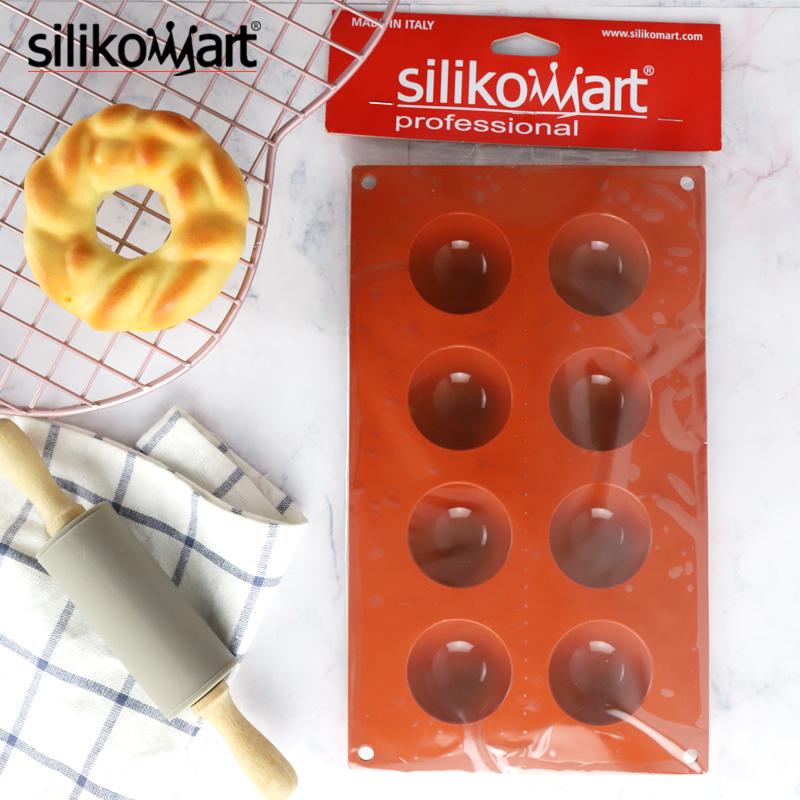 SN Silicone Bộ Tạo Khuôn Hình Dòng Ý Silikomart 8 THẬM CHÍ Hình Bán Nguyệt Bánh Mousse Bánh Nướng Bộ Tạo Khuôn Hình