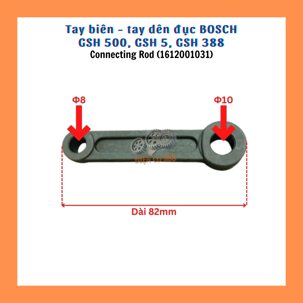 (Connecting Rod, 1612001031) Tay biên - Tay dên đục BOSCH GSH 5, GSH 500, GSH 388 bằng nhựa không kèm bi đũa