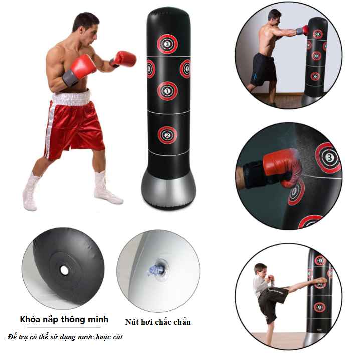 [HCM]Trụ đấm bốc dành cho bé và người lớn, Bao Trụ Đấm Bốc Tự Cân Bằng Tại Nhà. Thiết Bị Tập Đấm Boxing Tại Nhà - Văn Phòng. Dụng Cụ Tập Gym Tại Nhà ,Giúp Người Tập Nâng Cao Phản Xạ, Sức Bền.