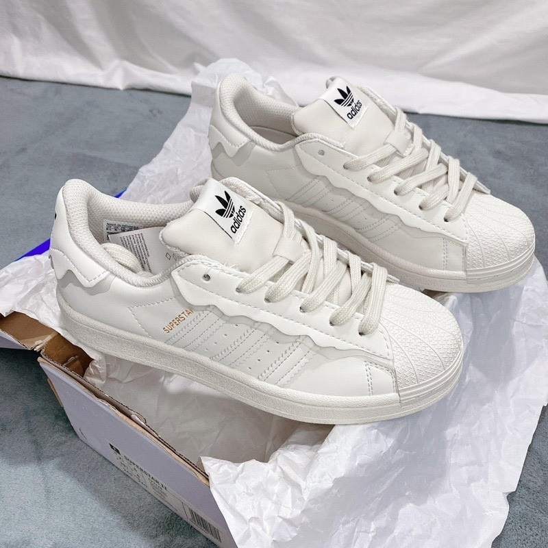 Giày Adidasss Superstar Das Sò 3 Màu Kem, Hồng, Xanh, Giày thể thao Adidas Sò Trắng Đen bản Classic cực xinh full box