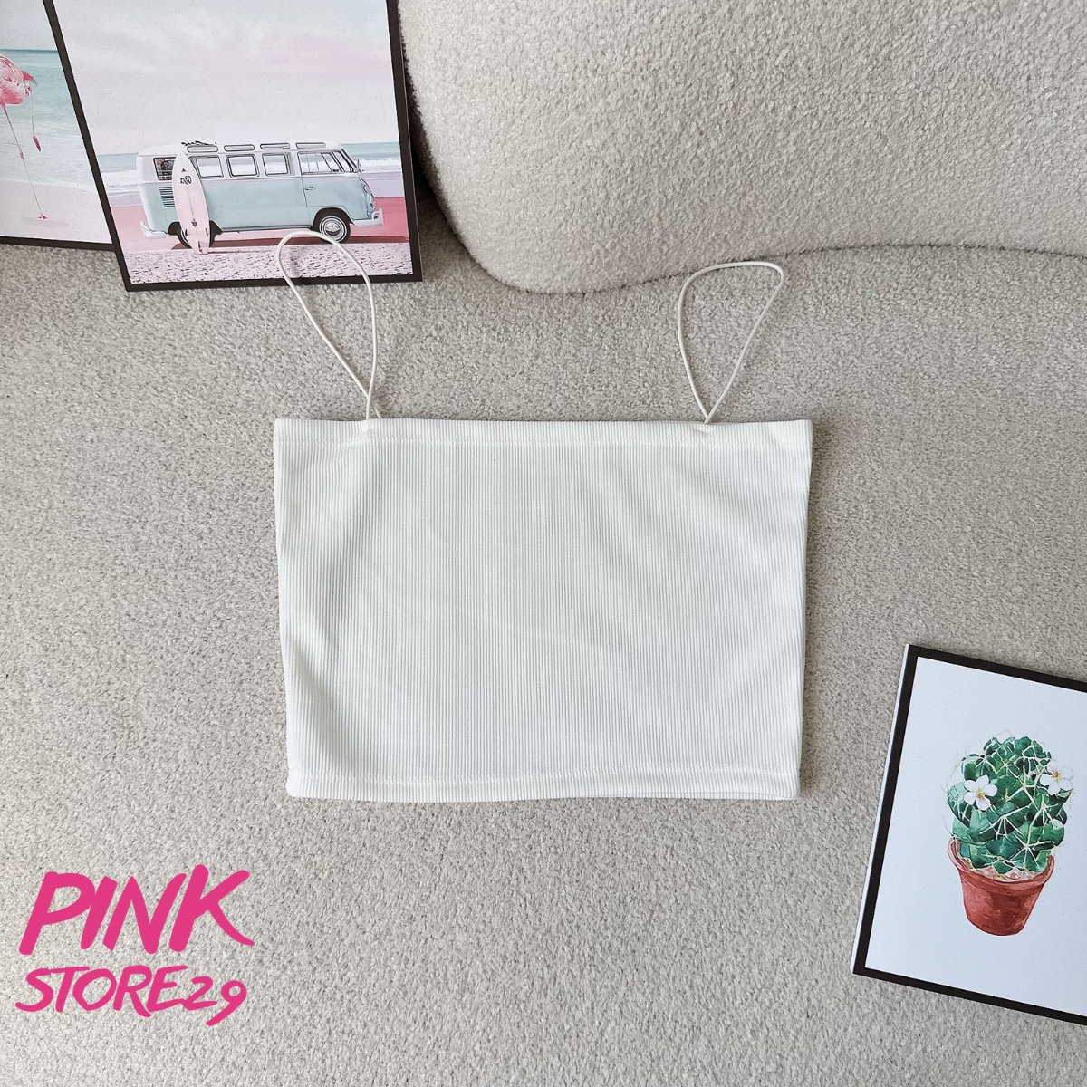 Áo croptop 2 dây sợi bún A5199