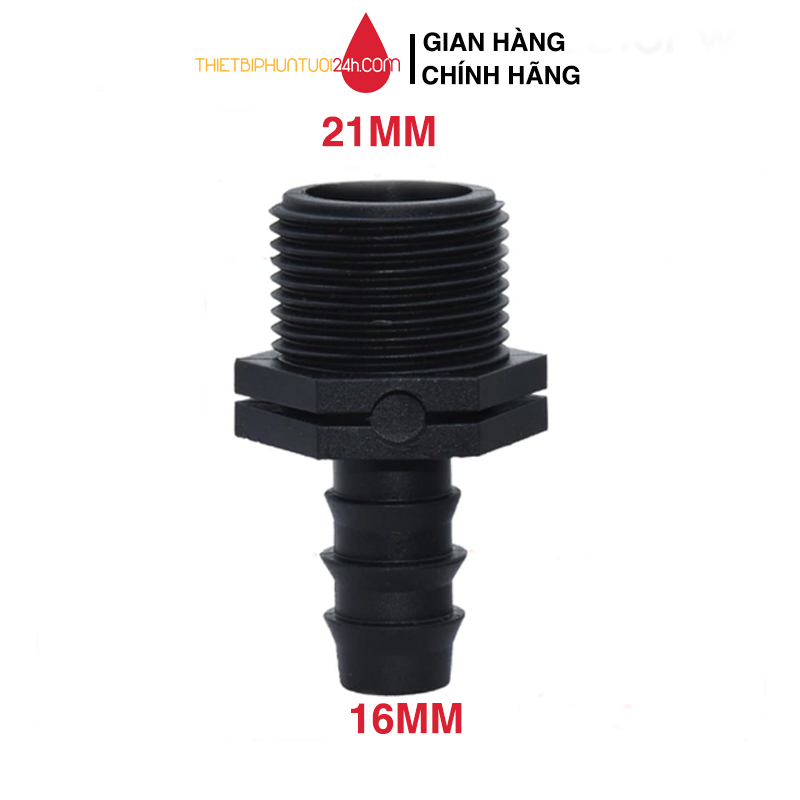 Đầu nối ren ngoài 21mm ra ống ldpe 16mm