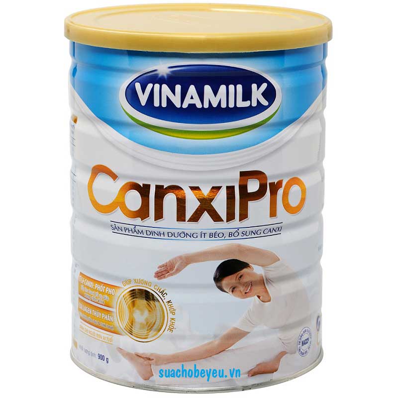 Sữa bột Vinamilk CanxiPro Lon 900g - Dinh dưỡng ít béo, bổ sung canxi - HSD luôn mới