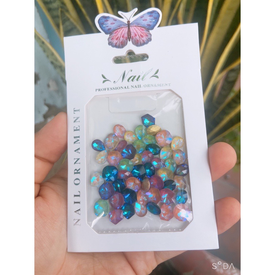 Sét 10 viên đá khối mix size siêu sáng dành cho Nail