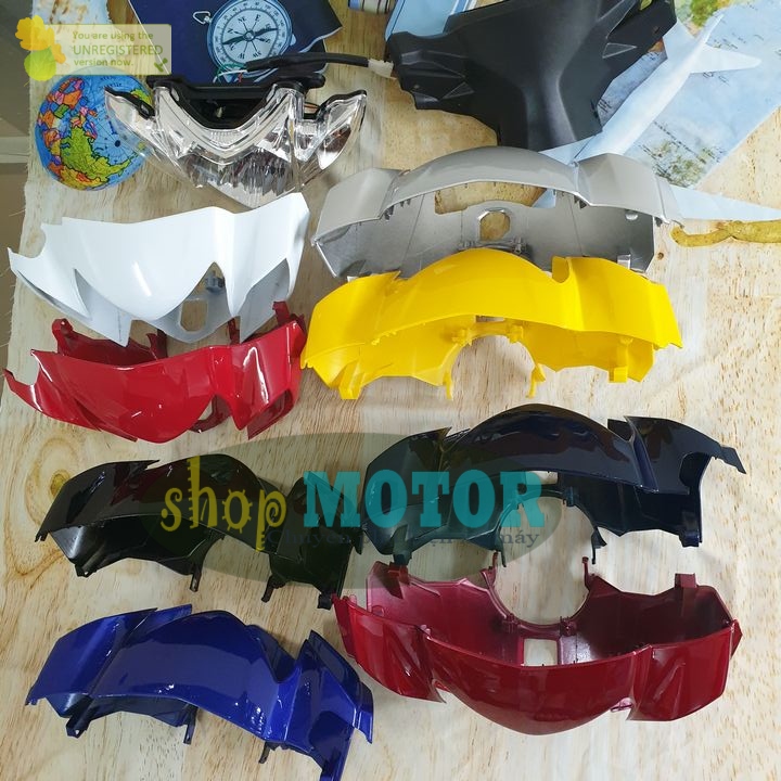 [ 3 MÓN ] Đầu C110 phanh ĐĨA xe SIRIUS , kèm pha đèn ,gáy