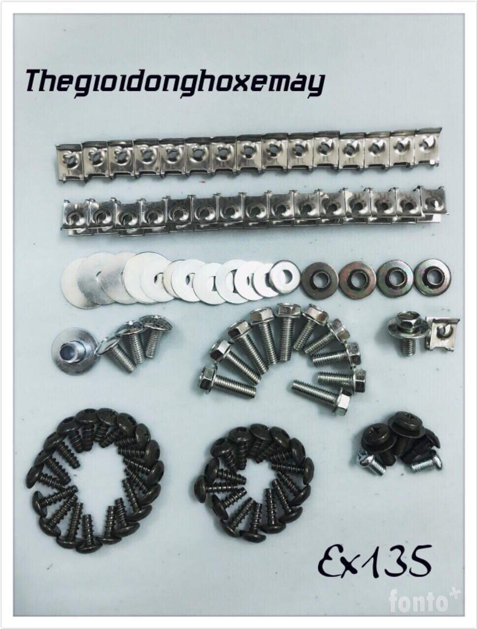 Bộ ốc vỏ nhựa xe máy ( ốc dàn áo) ex135