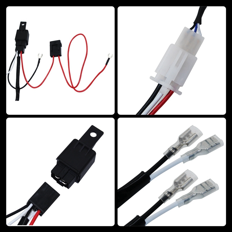 Led Work Light Bar Cable Car Auto Off Road Driving Fog Light Wiring Loom Harness Kit With On/Off Switch 40A Dc12V One Drag Two