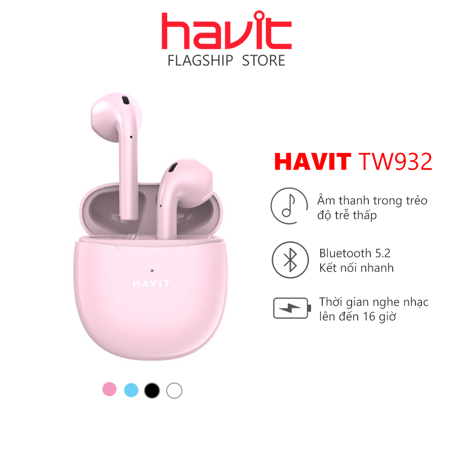 Bluetooth headset havit TW932 Bluetooth 5.2, playback time 3,5H