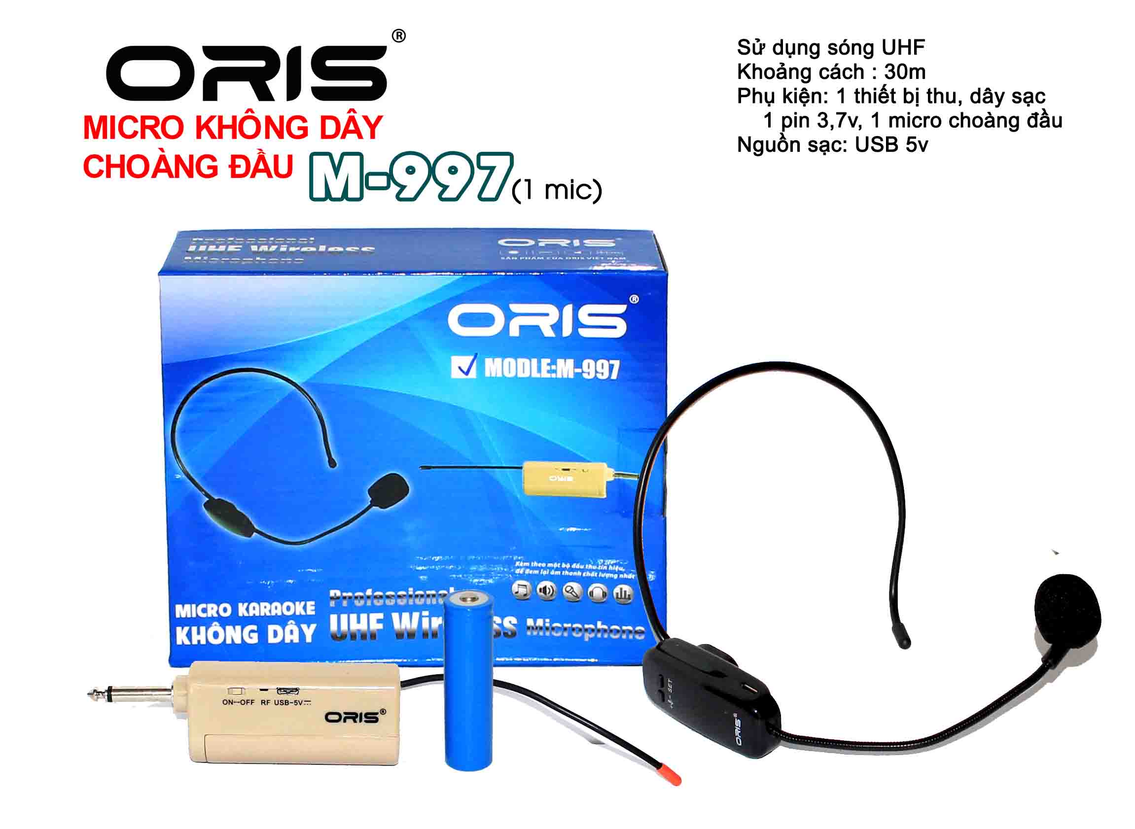Micro không dây choàng đầu Oris M997 (1 Micro)