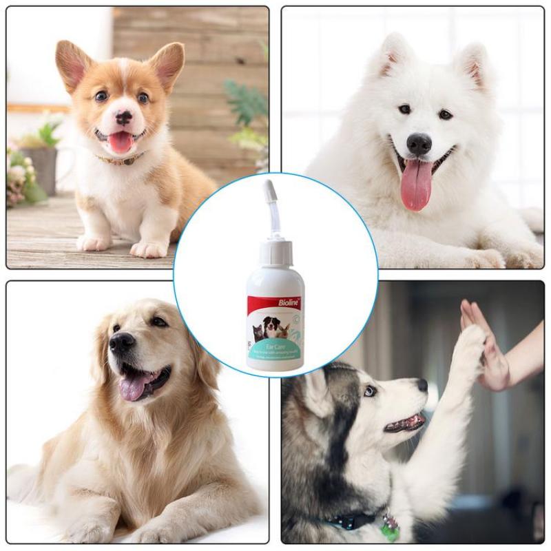 Dog Cat Ear - Drops Ear Cleaner Natural Formula Ear Cleaning Fluid for Clean Sterilize Fight Bacterium