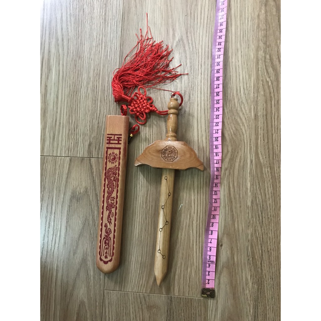 gỗ đào thất tinh 28cm - vật phẩm phong thủy