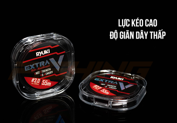 Dây ryuki extra V 55m, cước trục câu cá, cước câu cá