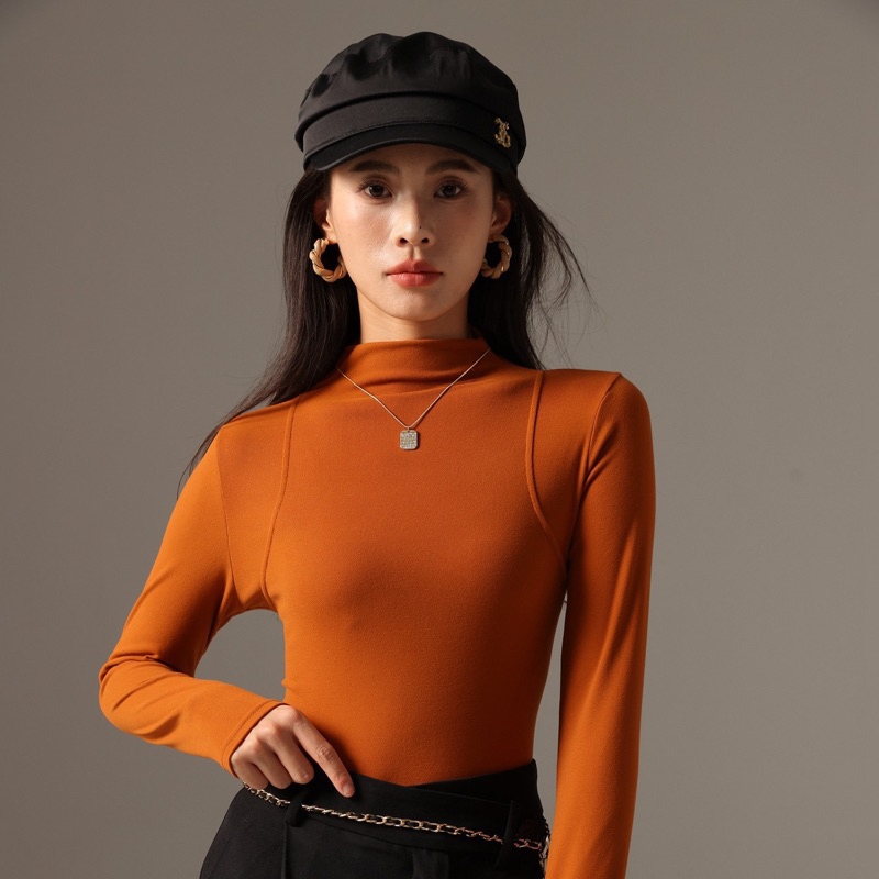 Áo giữ nhiệt nữ, áo thun nữ dài tay nhiều màu cổ 3 phân 0771