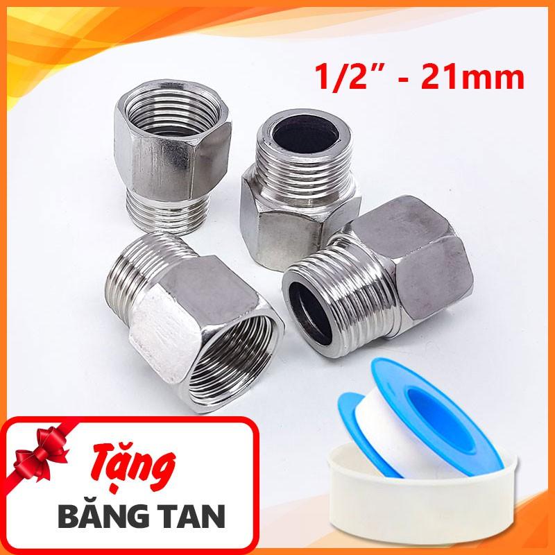 [HCM]Combo 4 nối ren trong ren ngoài inox SUS 304 ( Lơ vuông )- Tặng kèm băng tan