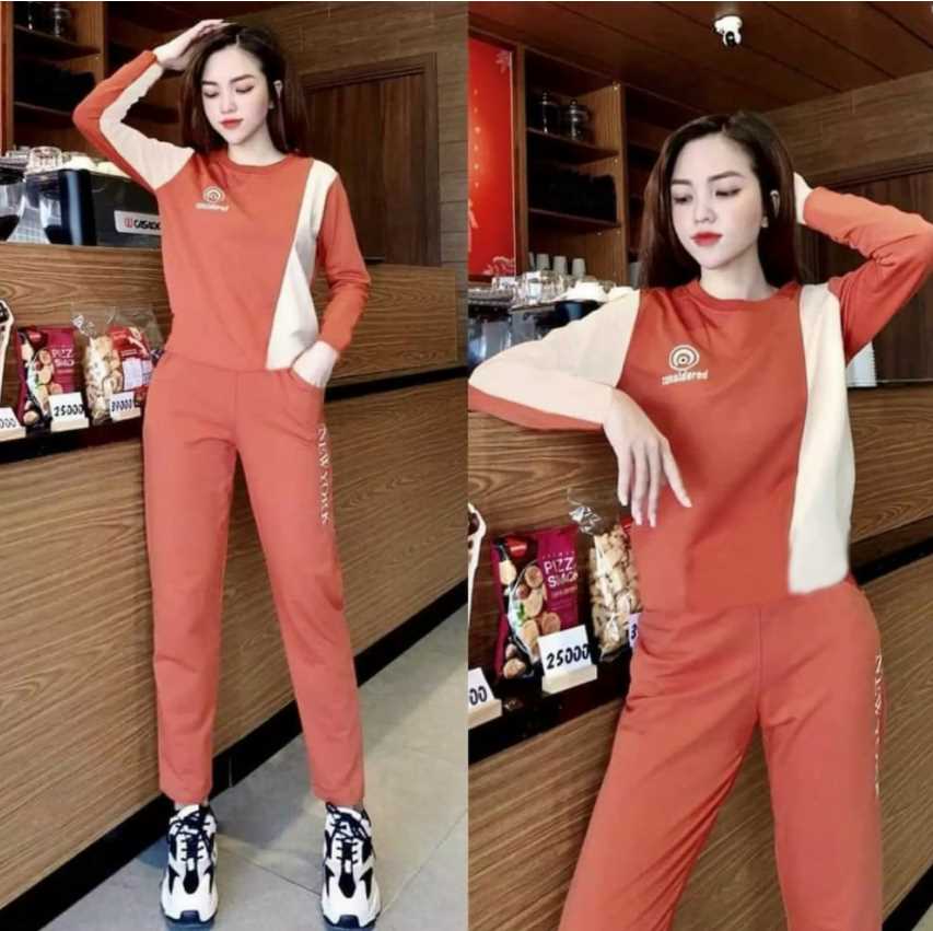 Sét bộ thể thao tay dài quần dài phối màu cực xinh