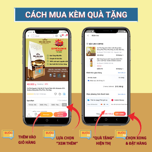 Cà Phê Nguyên Chất BL55 Thành Phần 50% Robusta+50% Arabica Rang Mộc Pha Phin, Pha Máy