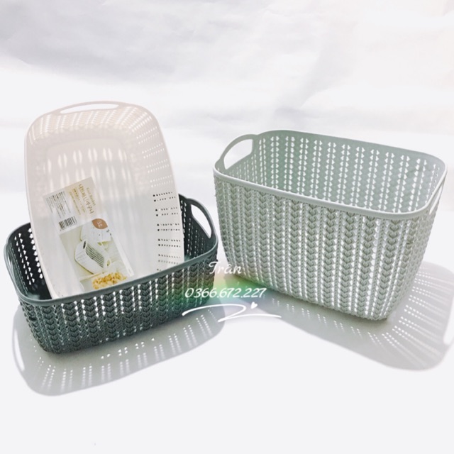 [Mã LIFEXANH03 giảm 10% đơn 500K] Giỏ nhựa đan Hàn Quốc Sâu lồng đủ size(lớn-đại khách ib shop)