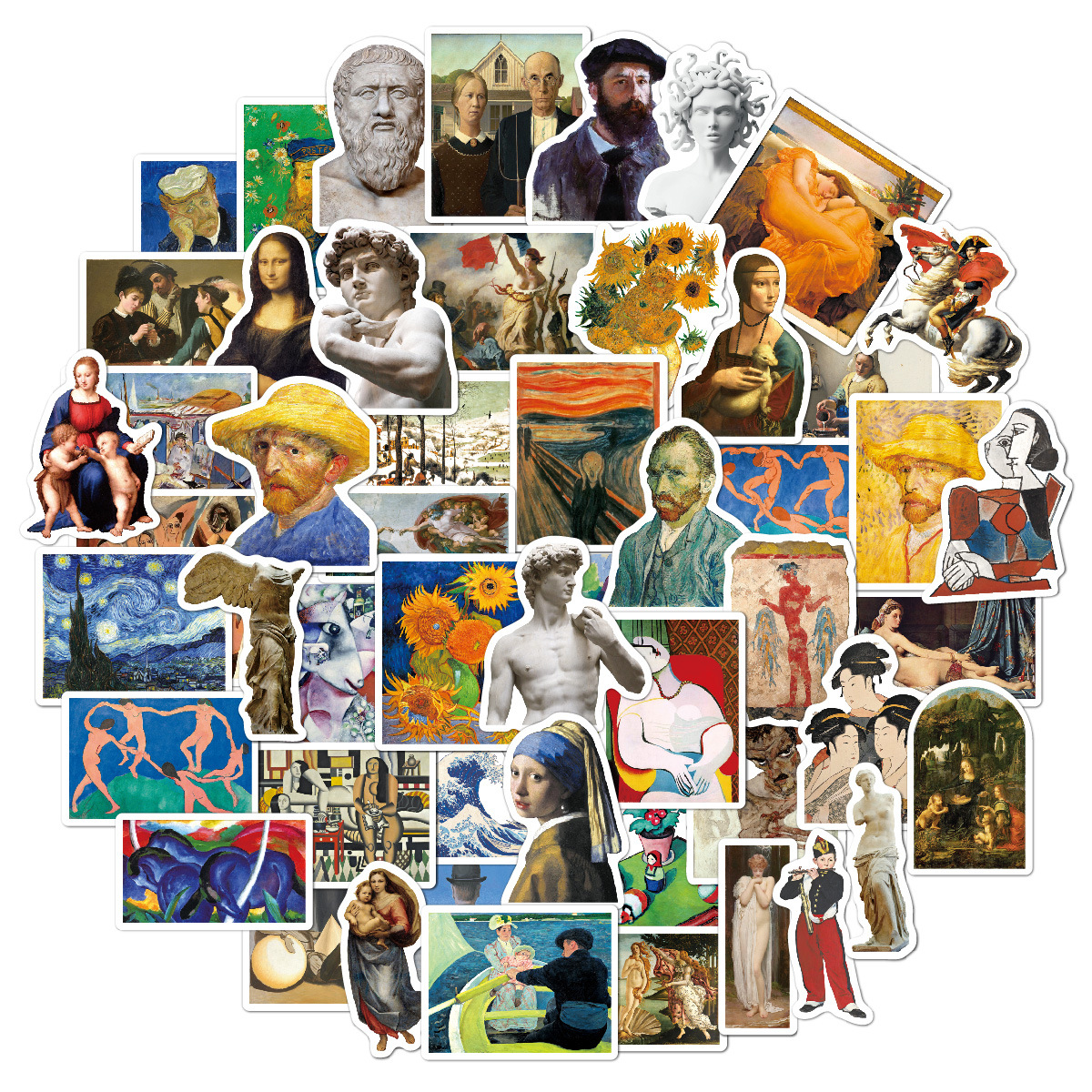 Set 52 Sticker Decal Dán Chống Nước Size Lớn Cổ Điển
