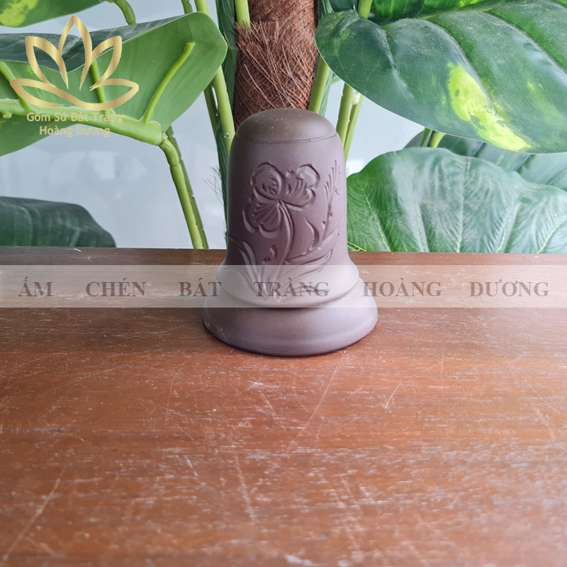 Ống đựng tăm đất nung Bát Tràng màu đen