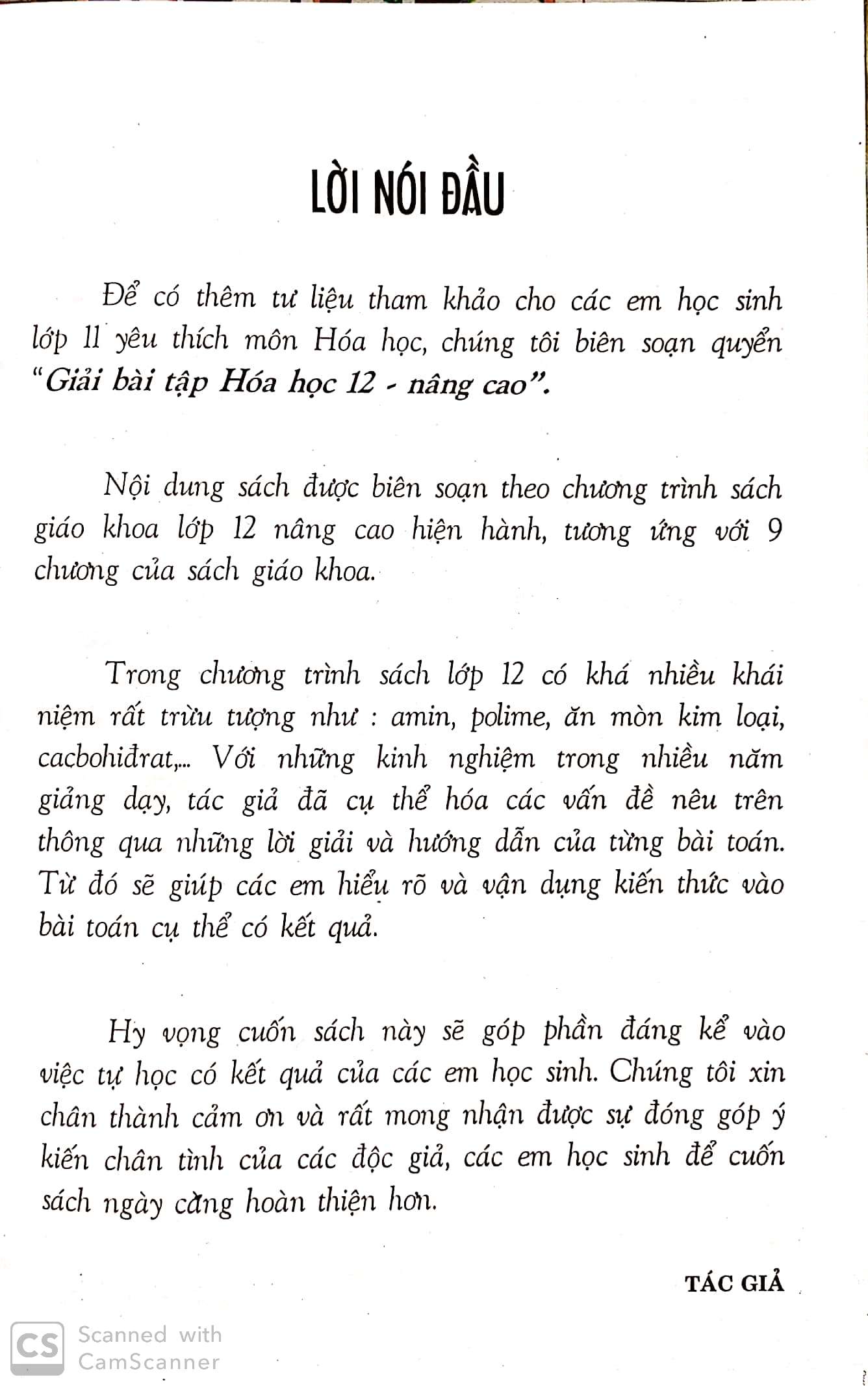 [HCM]Giải bài tập hóa học 12 NC