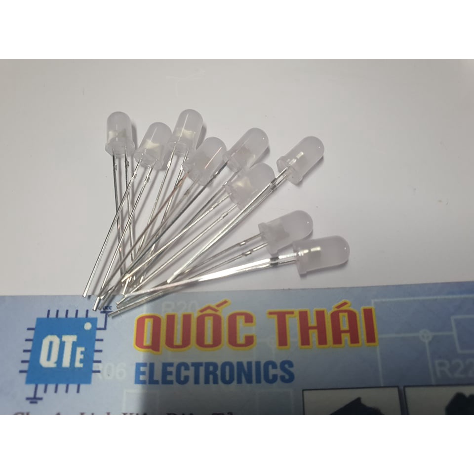 combo 10 led siêu sáng đục màu đỏ 5mm